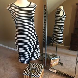 Cute navy and white sleeveless dress